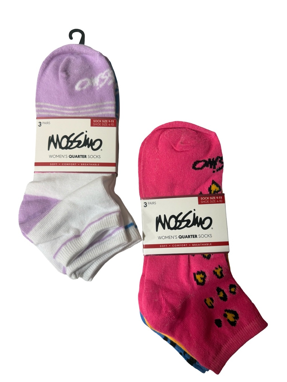 Mossimo Supply Co. Women's Quarter Socks - white, pink, yellow and blue (6 pair)